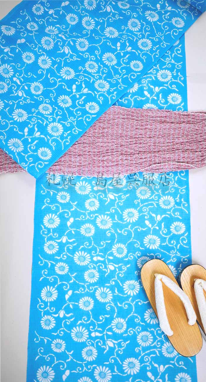 紺仁：菊唐草（綿麻紅梅）