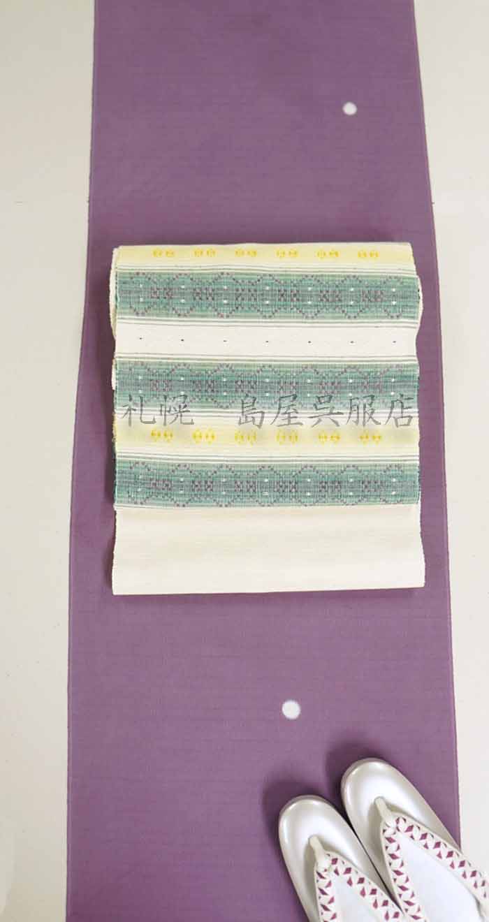 八寸名古屋帯：手織り・南風原花織