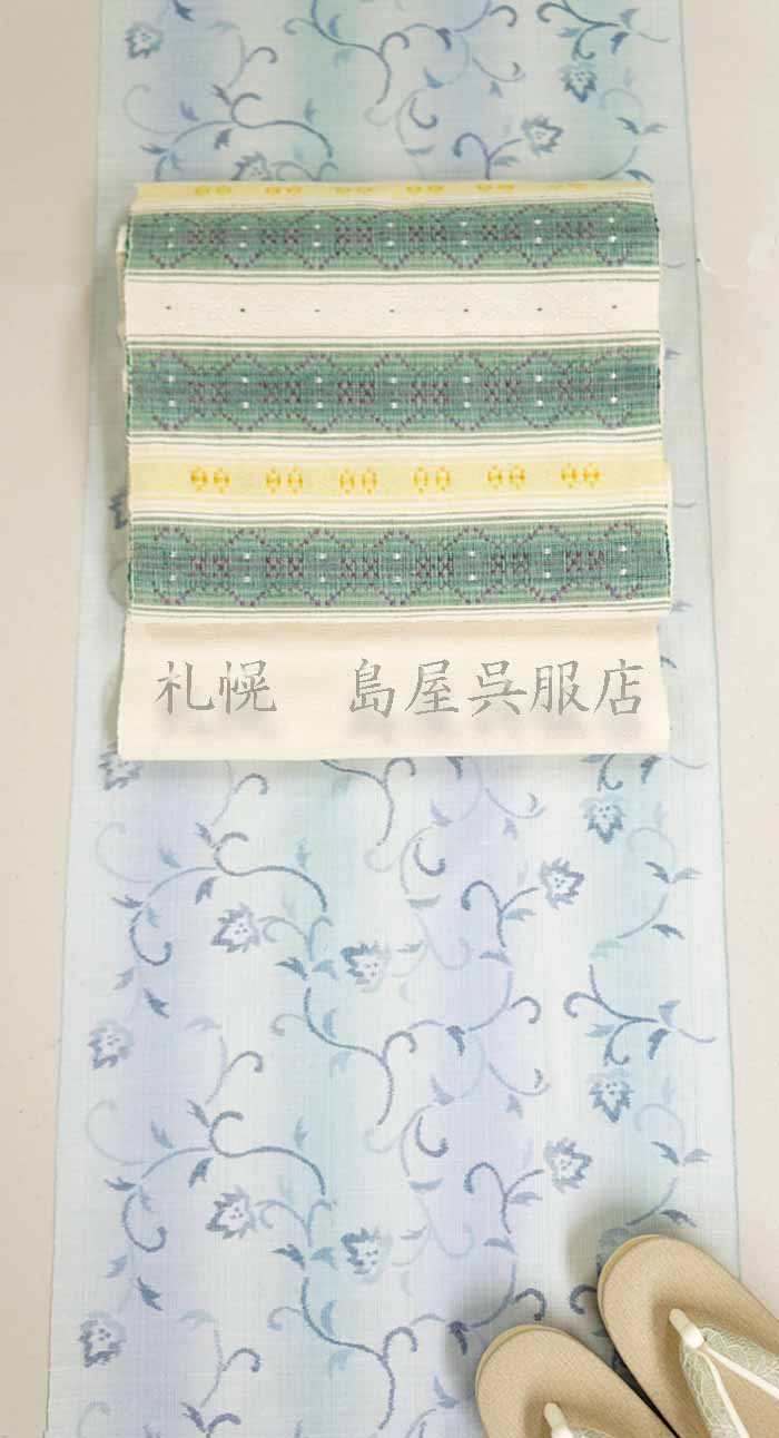 八寸名古屋帯：手織り・南風原花織