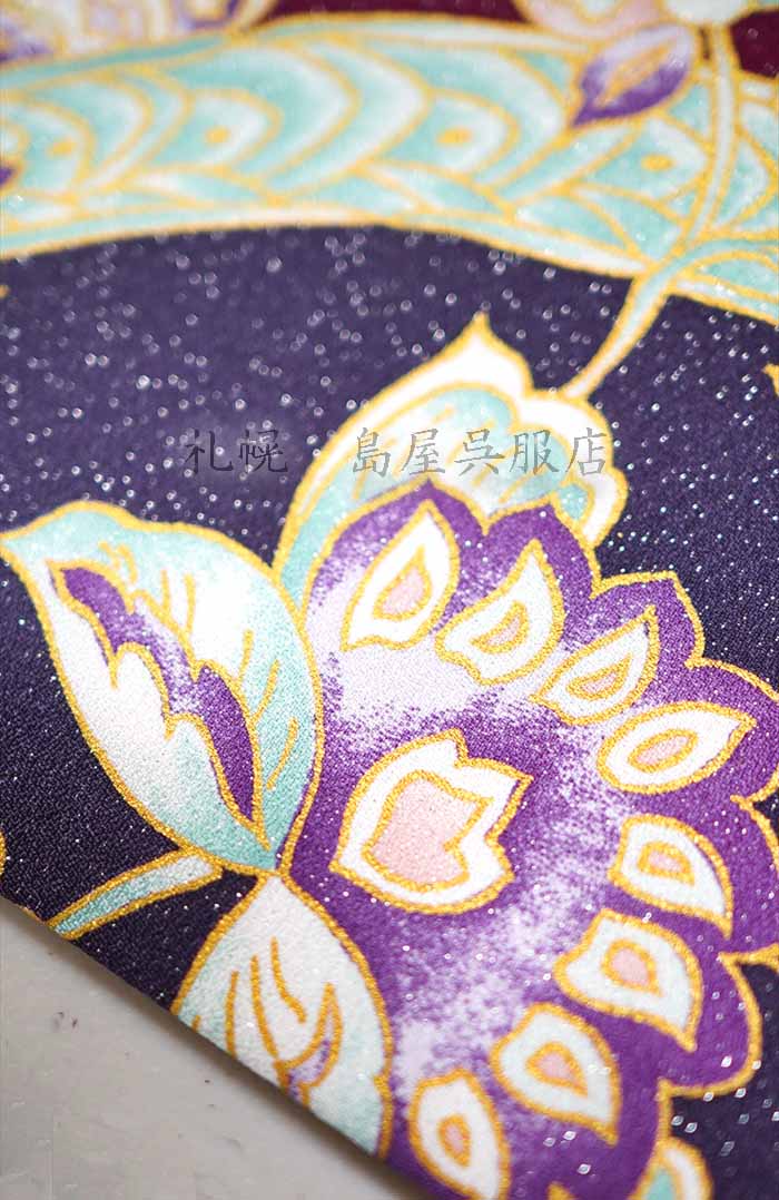 半幅帯：岡重・更紗（グレープ）