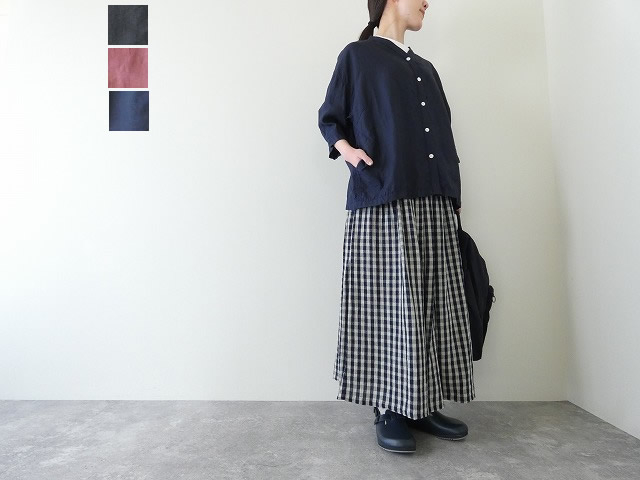 homspun(ホームスパン) リネンバイオVネックブラウス(261-5742