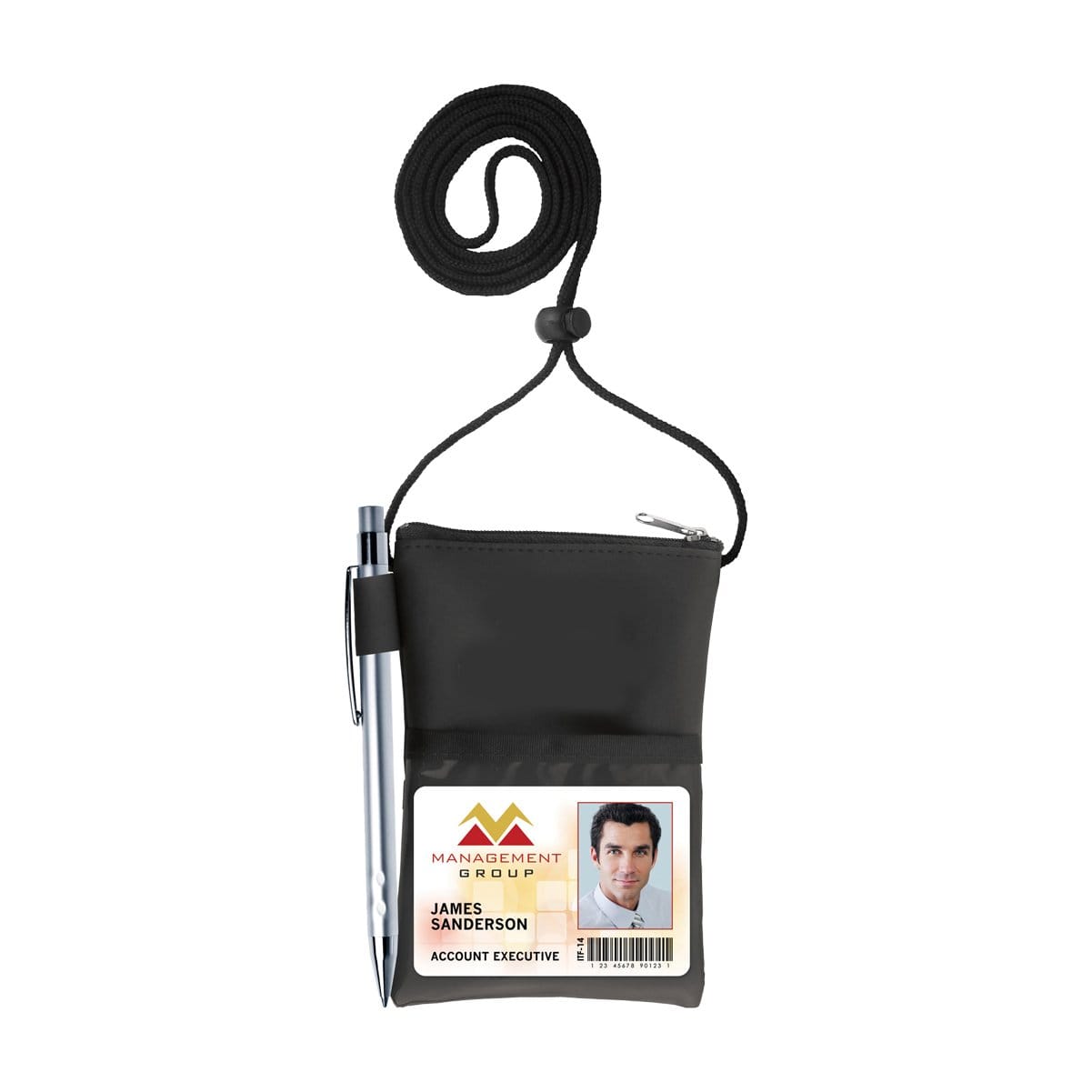 Black Vinyl Credential Neck Wallet (P/N CW-6-BLK) and more Neck