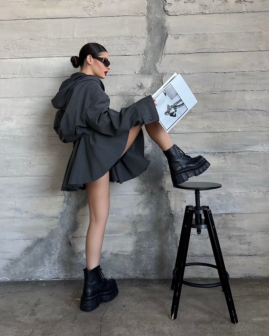 取り寄せ]M.NEWMILI083-S21 / プレート / 厚底ブーツ / 本革【NEW ROCK