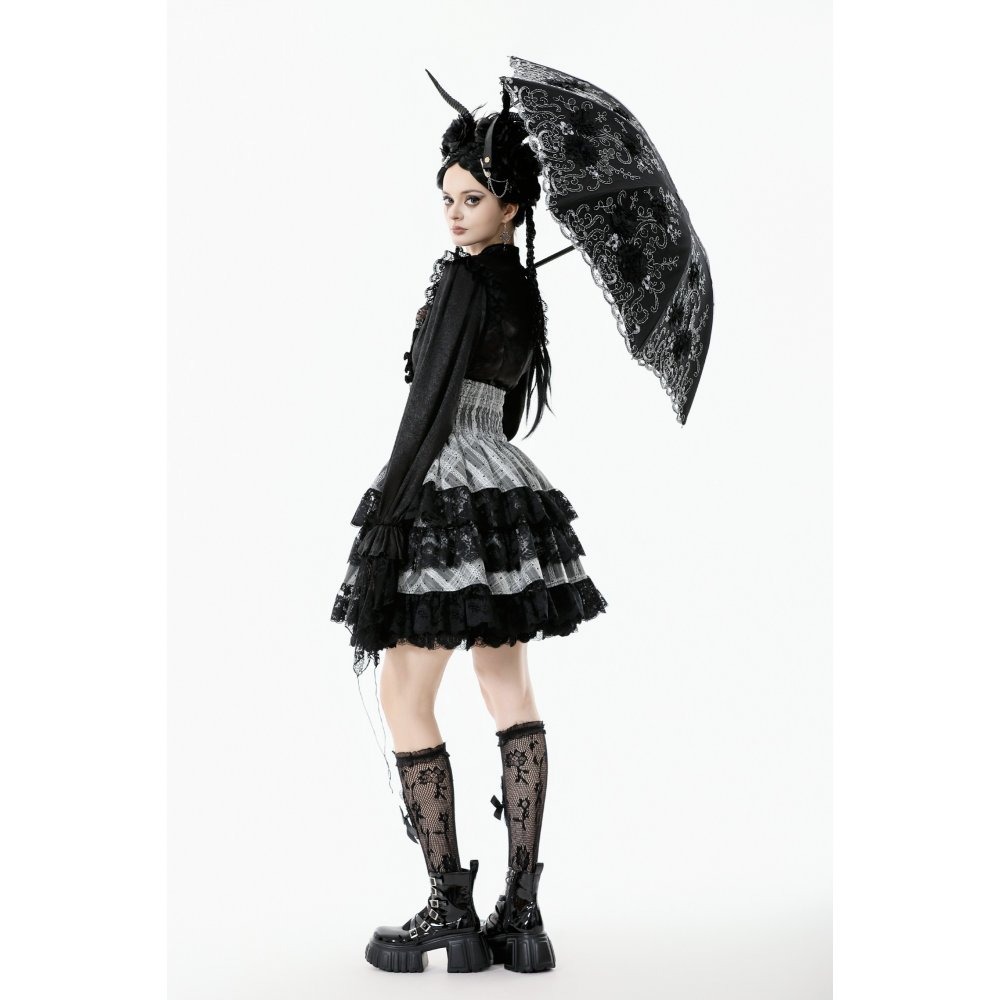 Lolita Elegant Embroidered Double-Layer Parasol / 折りたたみ傘