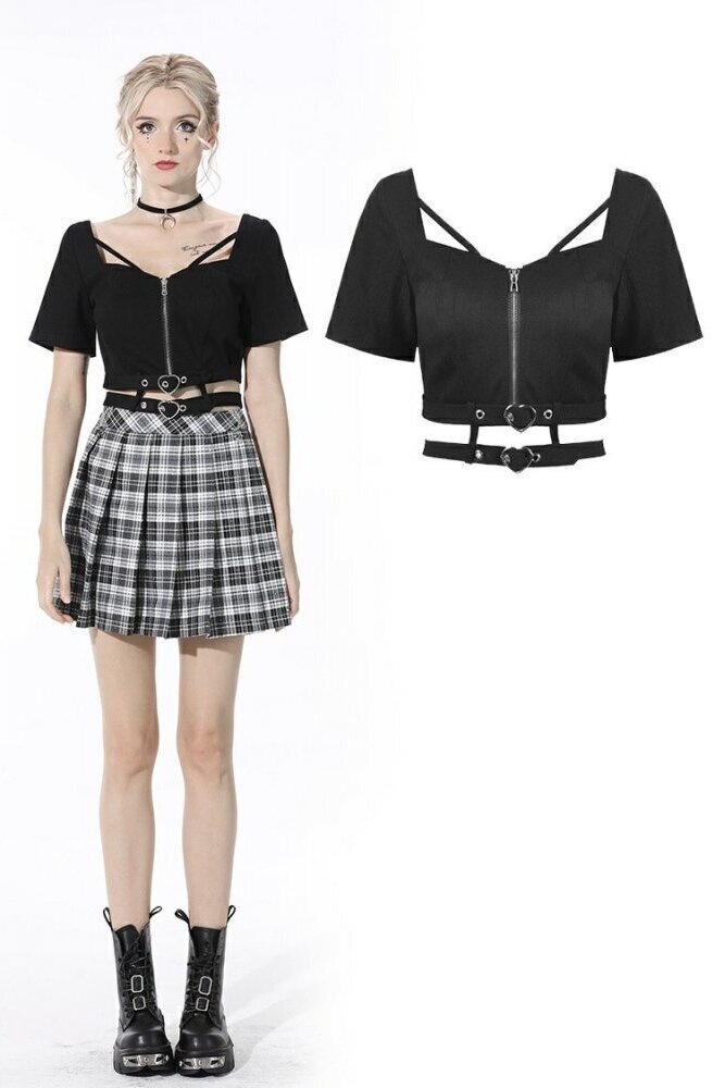 🔥SALE🔥【TW321】Punk sexy waist zip top / トップス【DARK IN LOVE