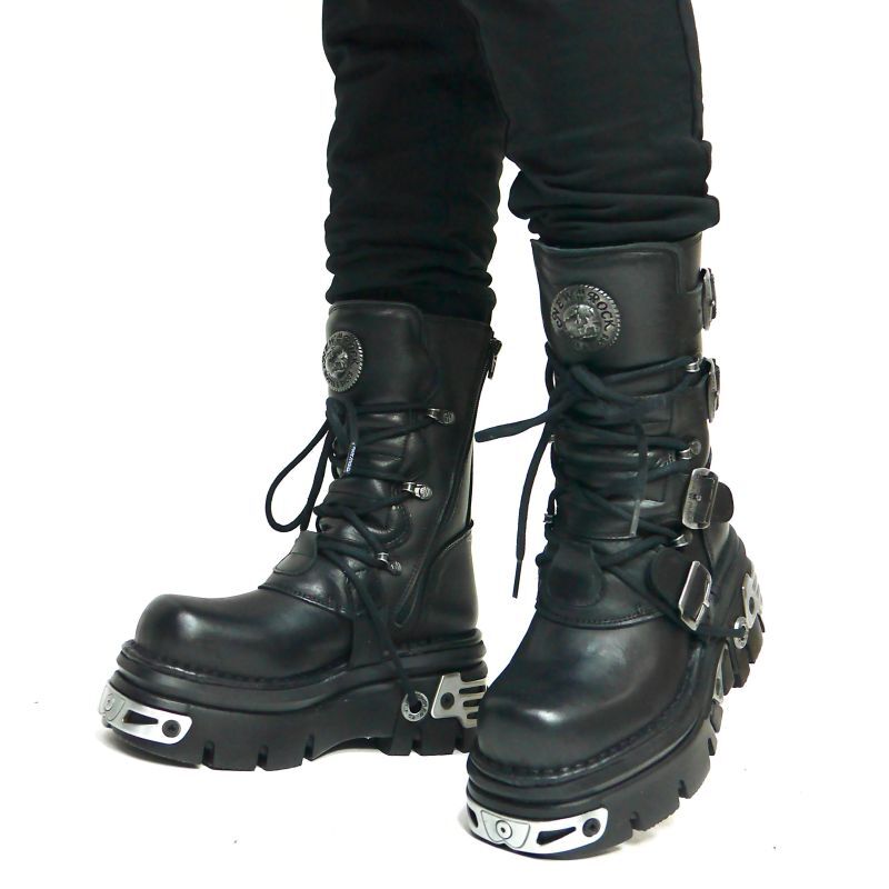 取り寄せ]M-373-S4 / プレート / 厚底ブーツ / 本革【NEW ROCK