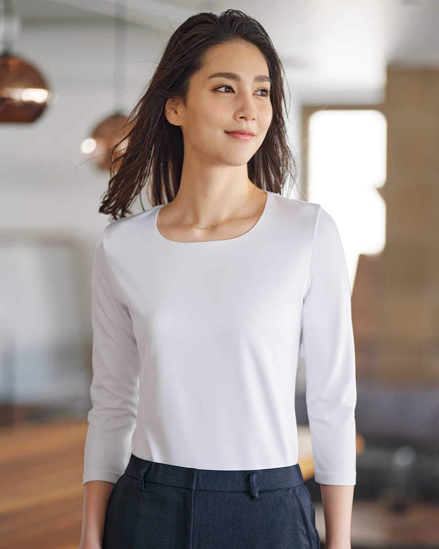 セリーン・ニット】八分袖カットソー | ユニフォーム総合メーカーの