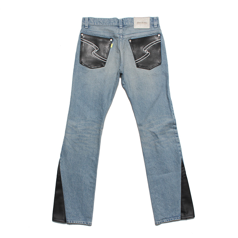 LEATHER SLID DENIM PANTS｜SKINS｜STADIUM ONLINE SHOP