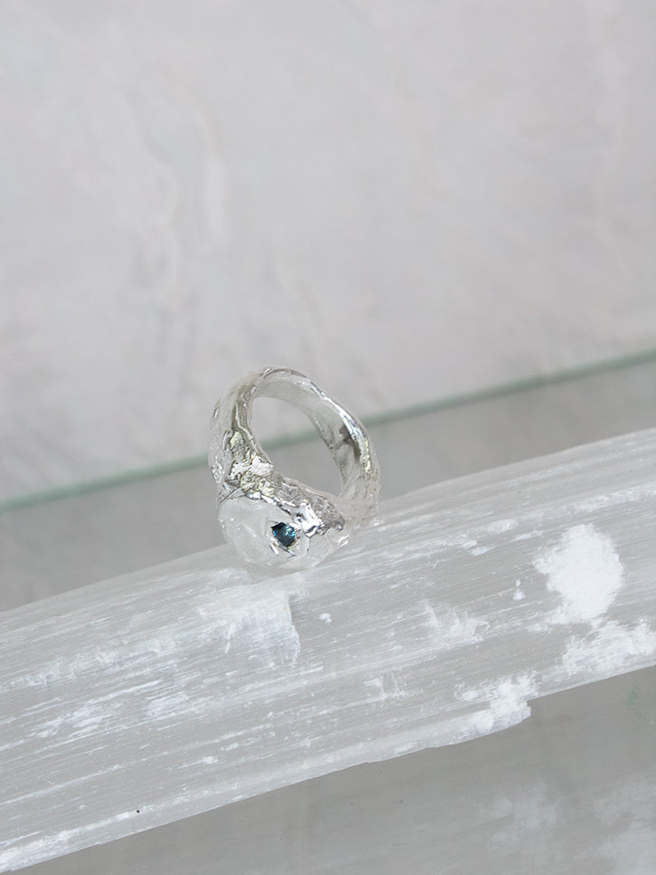Simuero Marea Ring, Silver/Blue Topaz | Stand Up Comedy