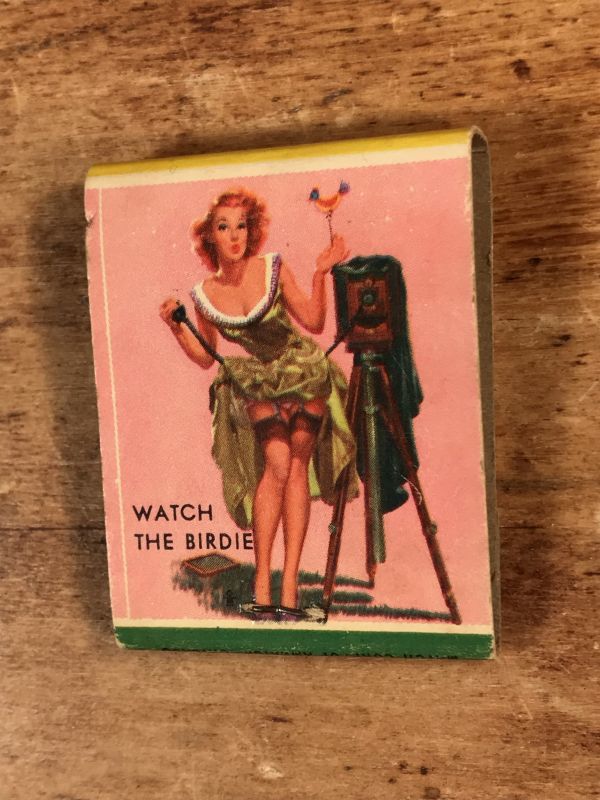 Advertising Pin Up Girl “Watch The Birdie” Matchbook ピンナップ