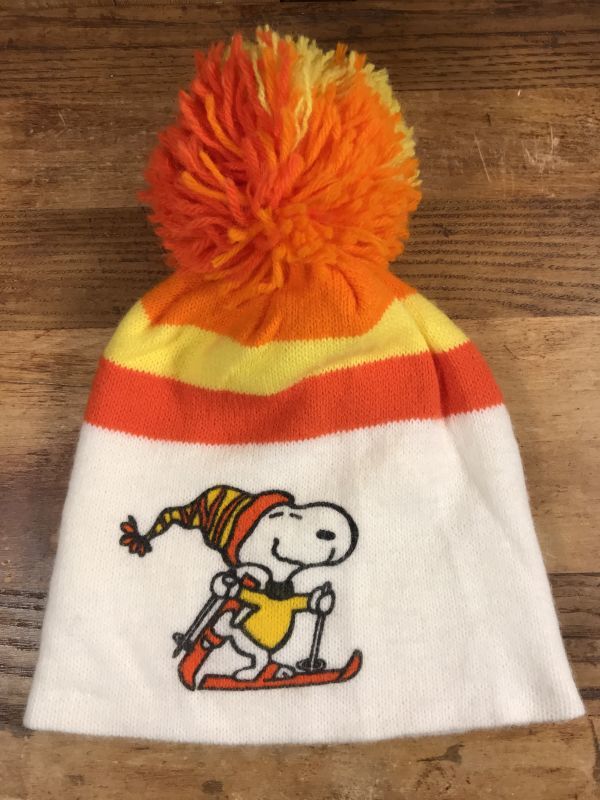 Peanuts Snoopy Skiing Knit Hat スヌーピー ビンテージ ニット帽 70