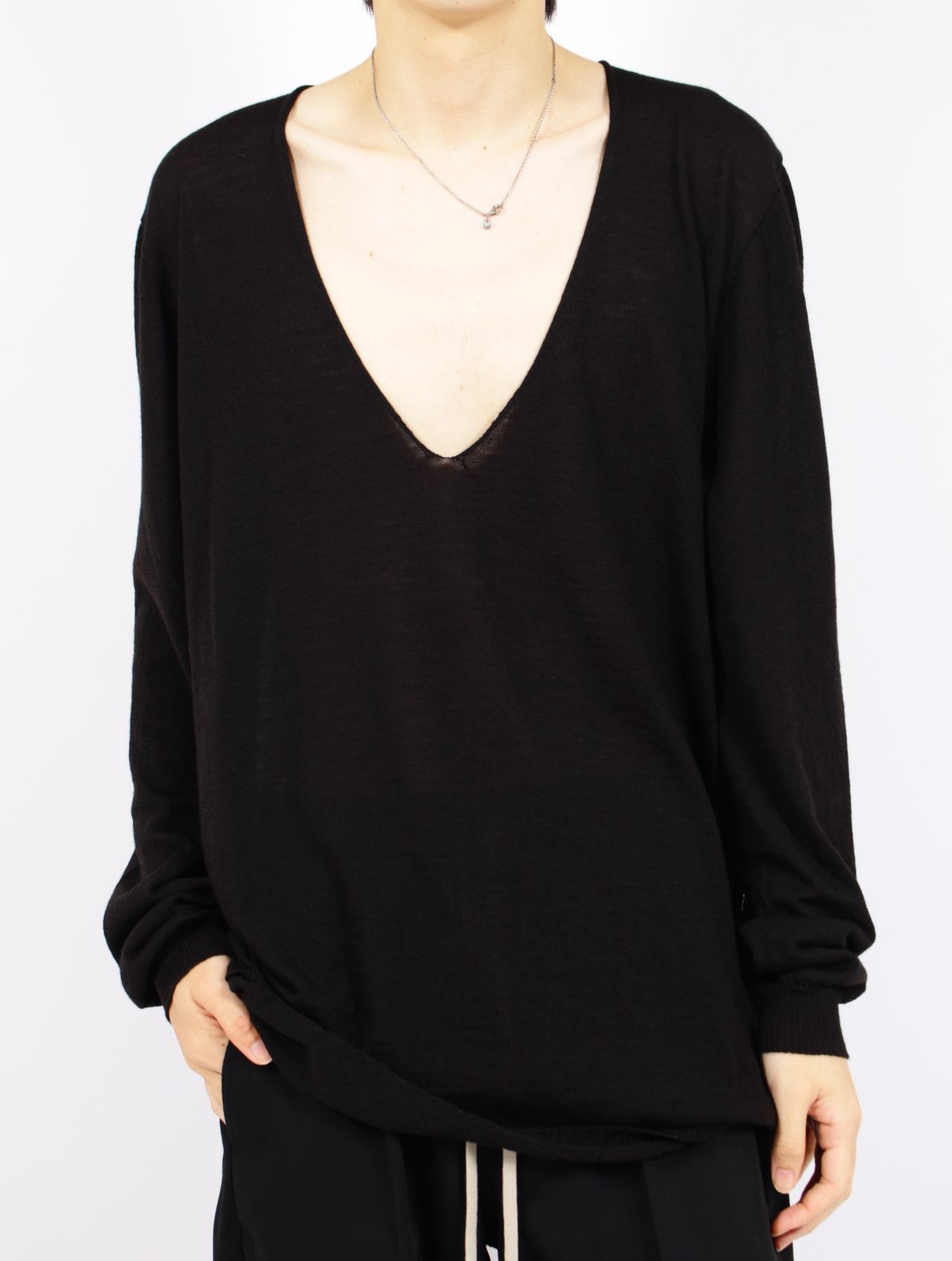 RICK OWENS - 【26SS】オーバーサイズ エクストリーム Vネック ニット