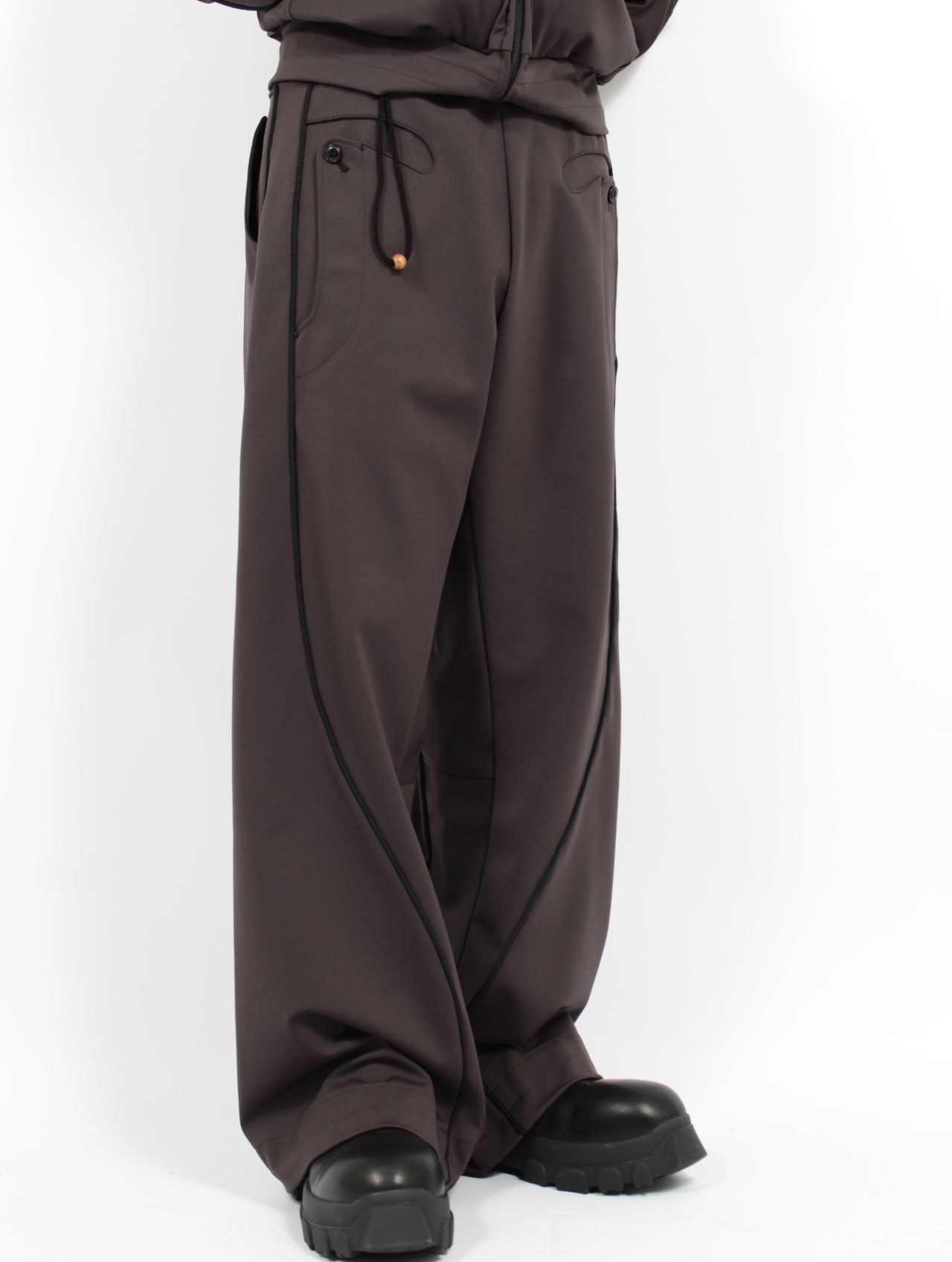 JIAN YE - 【25SS】ワイド ストレート スウェット ゴージ パンツ