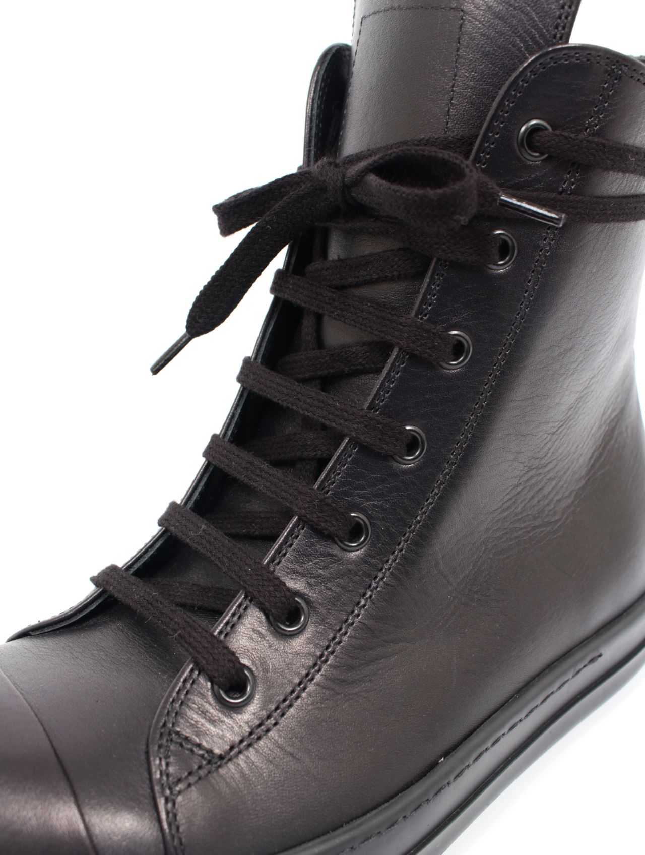 RICK OWENS - 【25SS】カーフレザー ハイカット スニークス ラモーンズ