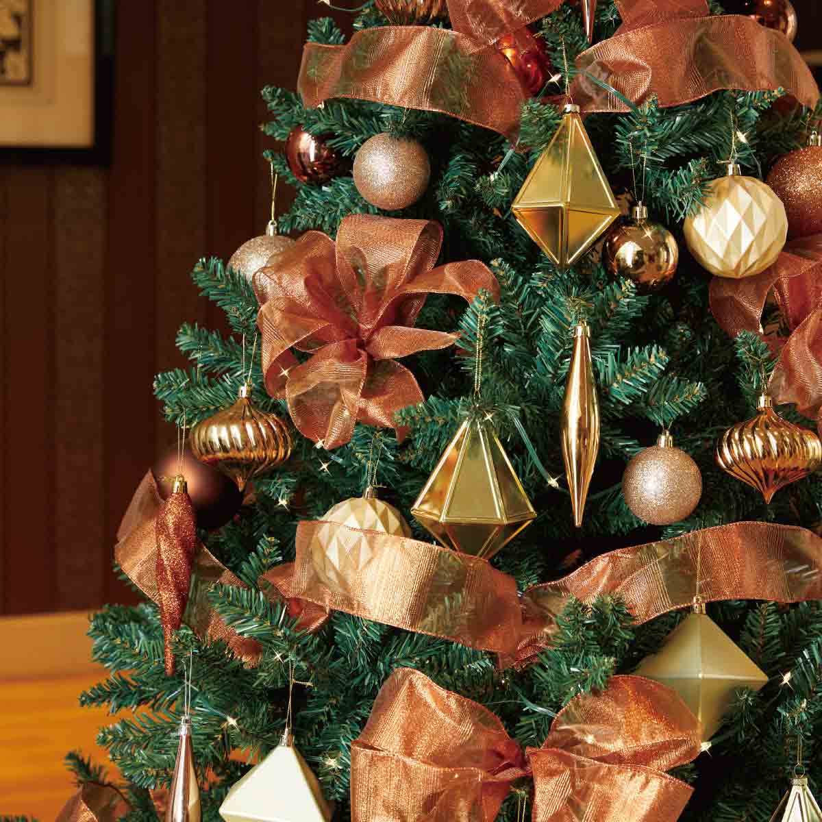 ゴージャスクリスマスツリーセット コパーゴールド［ストエキ