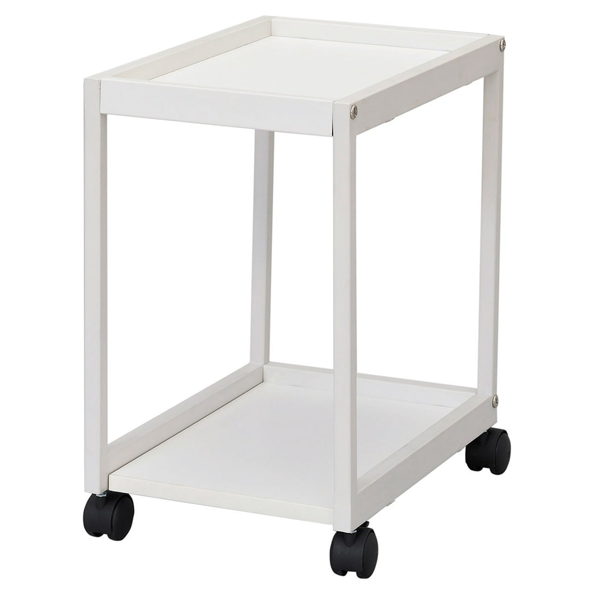 キャスター付き2段ワゴン ホワイト