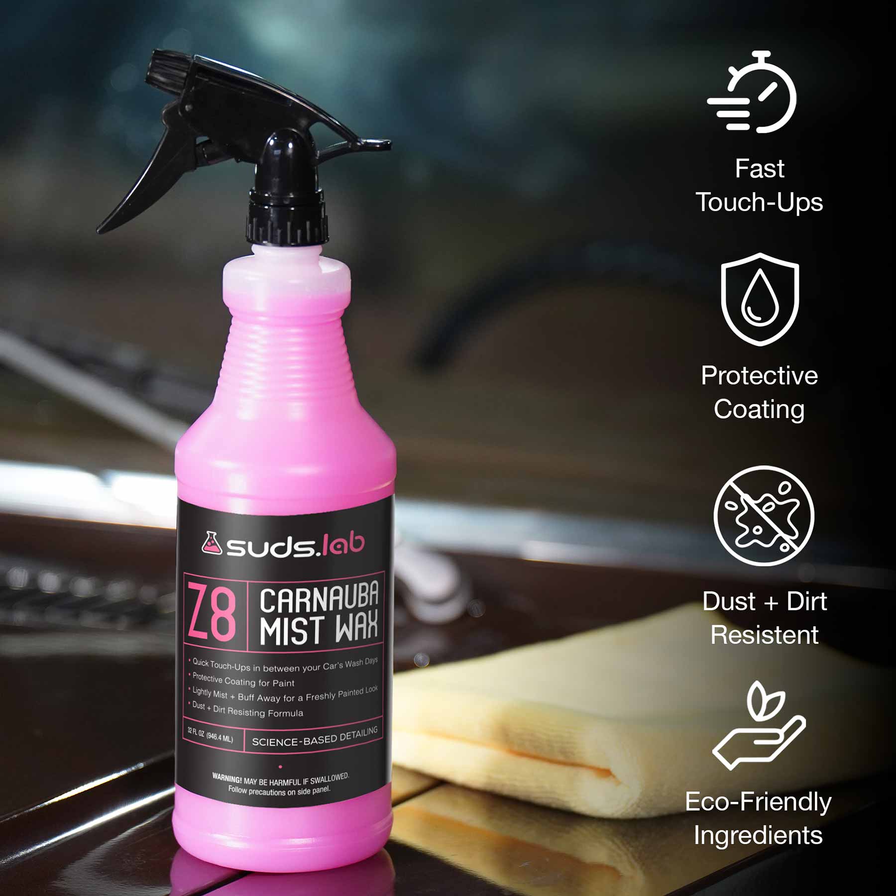 Z8 Carnauba Mist Wax, 32 oz. | Premium Car Detailing Solution Made