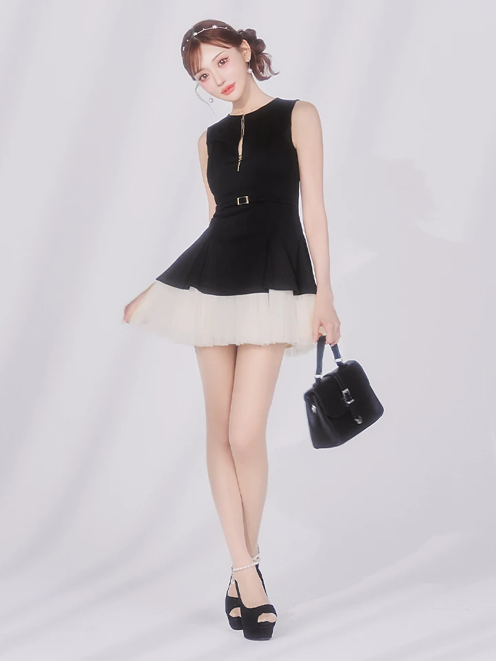 XS-Lサイズあり【DEA./ディア】ノースリーブ/ ベルトデザイン