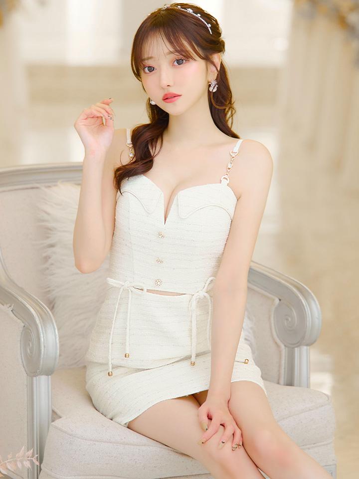 XSサイズあり【IRMA/イルマ】ツイード/ リボン/ キャミソール/ カット