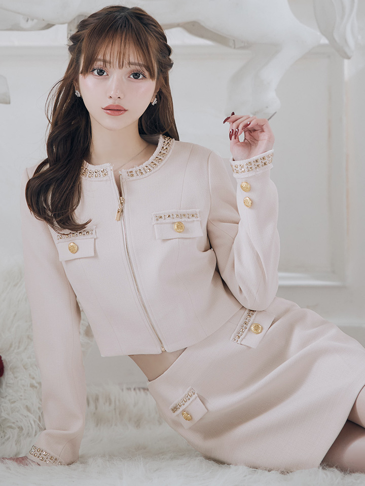 Lサイズあり【Glossy/グロッシー】ロングスリーブ/ ツイード