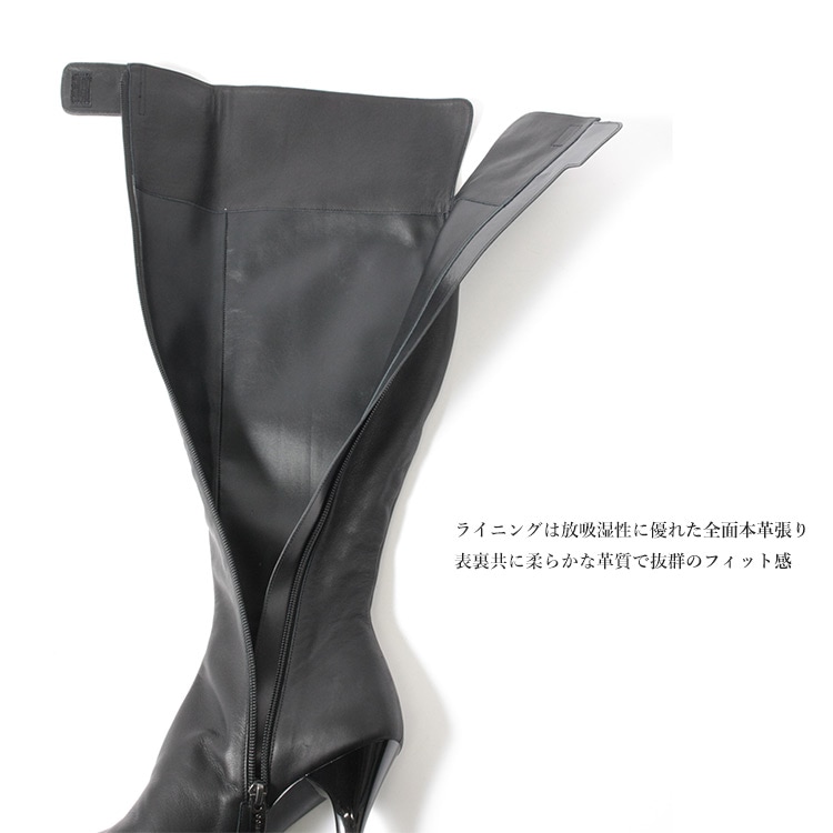 COMEX】 2color/ 11cmヒール/ ニーハイブーツ/ フルジップ/ ライブ
