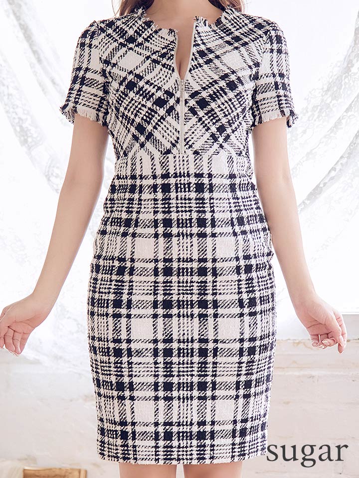 XS-Lサイズあり 【GINZA COUTURE/銀座クチュール】ツイード/ 半袖/ 袖