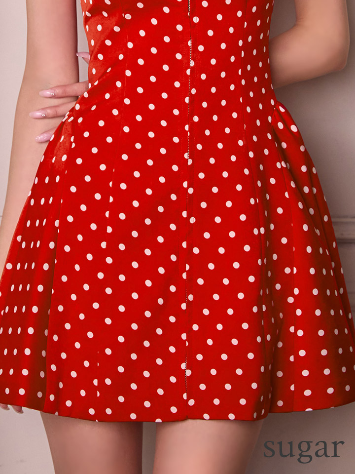 XS-Lサイズあり【ERUKEI エルケイ】ドット柄/ フロントジップ