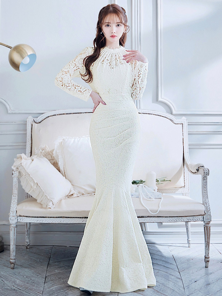 UNA VALERIE / ウナヴァレリェ】マーメイド/ 総レース/ ロングスリーブ