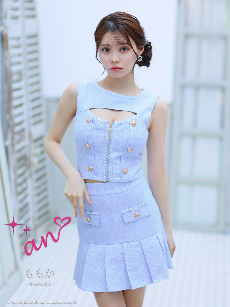 XSサイズあり【an /アン】カットアウト/ ボタン/ フロントジップ