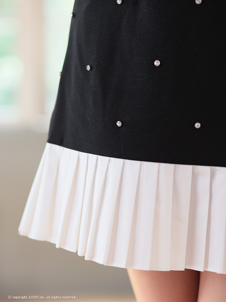 XSサイズあり【an /アン】ビジュー/ フロントジッパー/ ノースリーブ