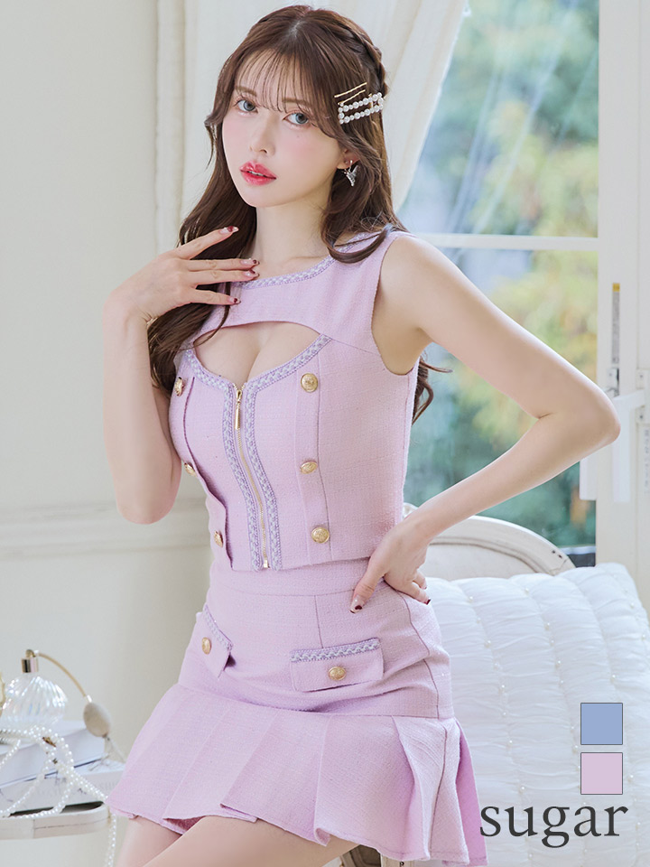 XSサイズあり【an /アン】カットアウト/ ボタン/ フロントジップ