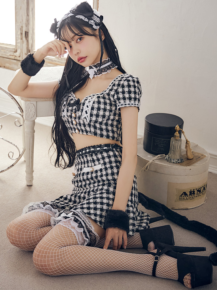 SALE!!】【即日発送】【ハロウィン】ツイードキャットセットアップ