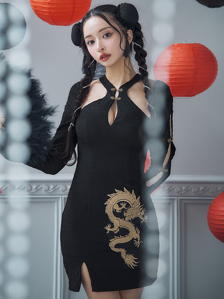 即日発送！】【ハロウィン】ドラゴンプリントチャイナドレス