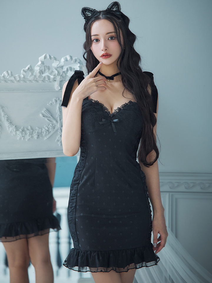 SALE!!】【ハロウィン】ドットレースベビードールワンピース