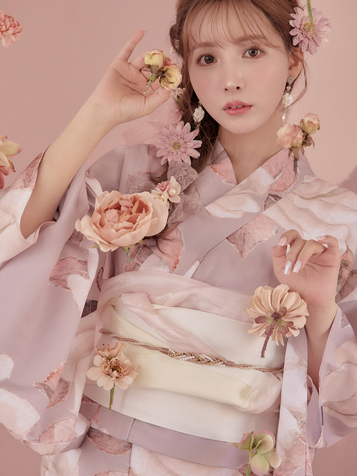 即日発送】【浴衣】 大人スウィートフラワー 薔薇 バラ ローズ 浴衣