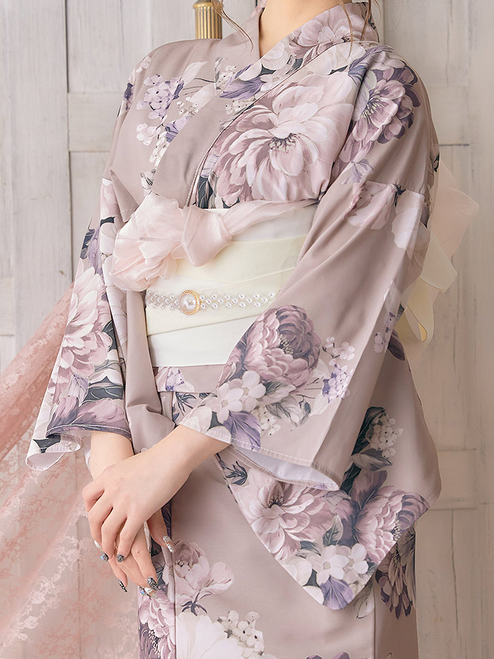 即日発送！】大人スウィートフラワー 牡丹柄 浴衣 【浴衣3点セット