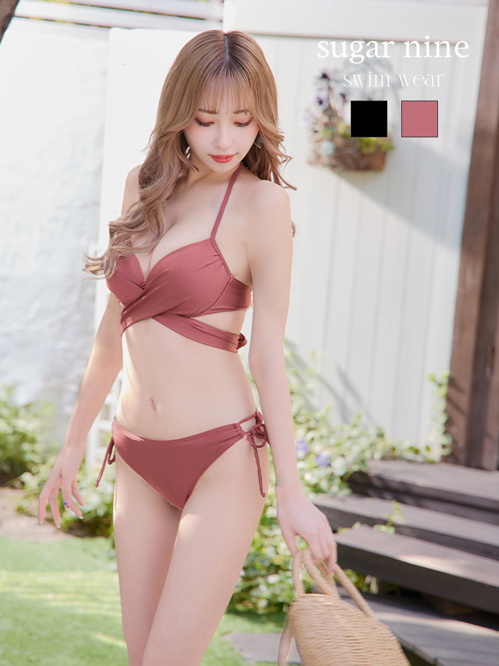 即日発送】【ビキニ】【水着】ホルターネックハイウエストビキニ[FB01