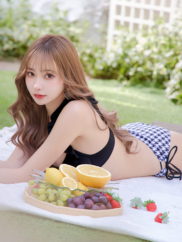 即日発送】【ビキニ】【水着】フリルx千鳥ビキニ[M191-SW-23PY][FB01