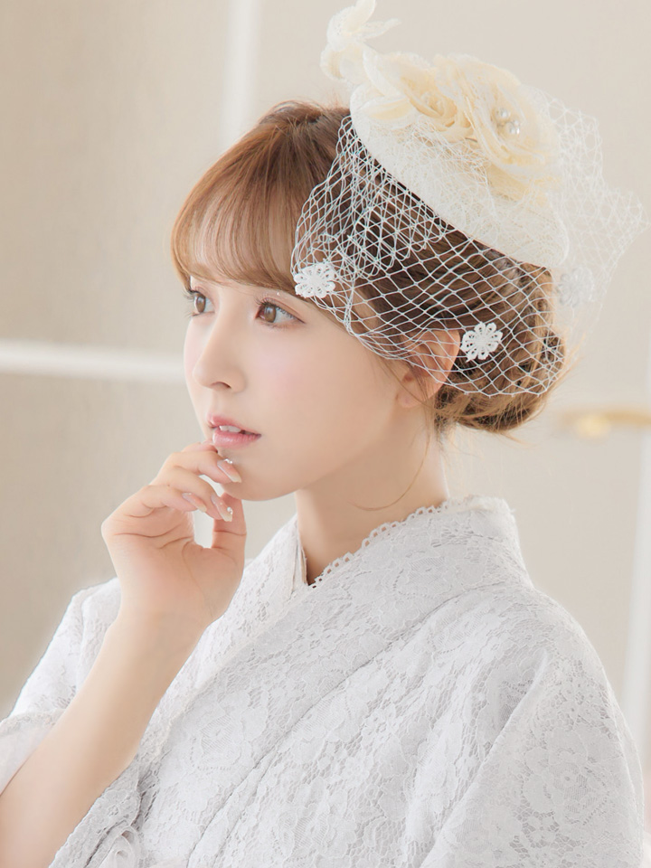 即日発送】【浴衣セール】白レース浴衣 【浴衣3点セット 浴衣/帯/下駄