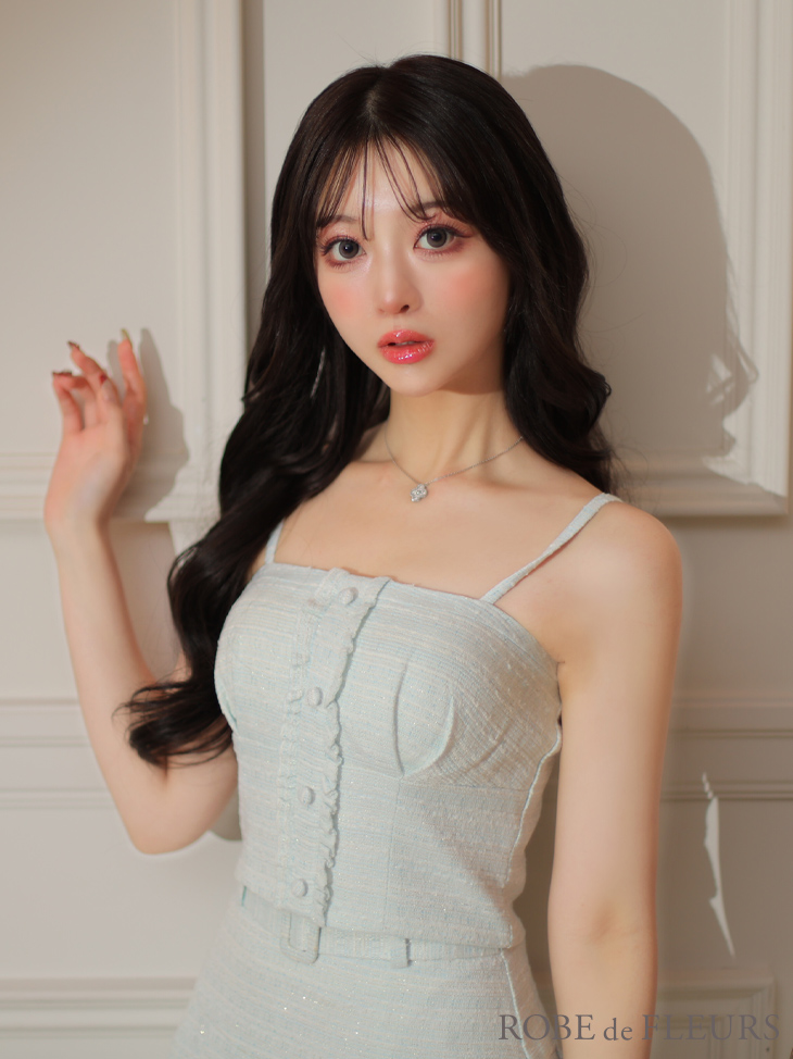 XSサイズあり【ROBE de FLEURS/ローブドフルール】ラメツイード