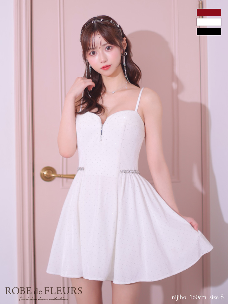 XSサイズあり【ROBE de FLEURS/ローブドフルール】ストーン付き