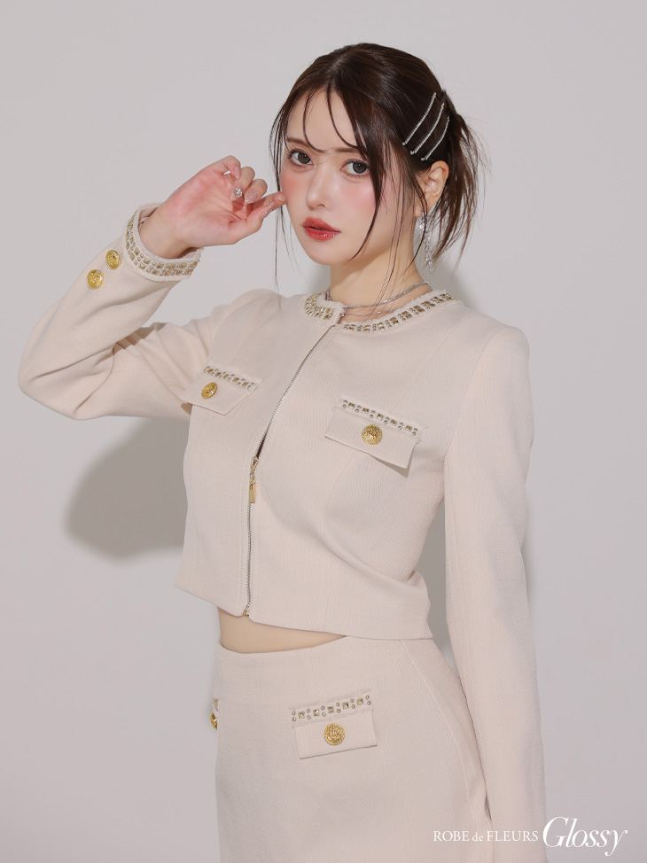 Lサイズあり【Glossy/グロッシー】ロングスリーブ/ ツイード