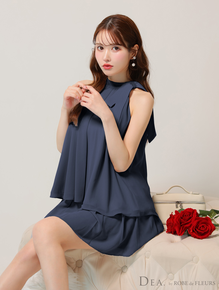 XSサイズあり【DEA./ディア】サテン/ シフォン/ フレア/ セットアップ