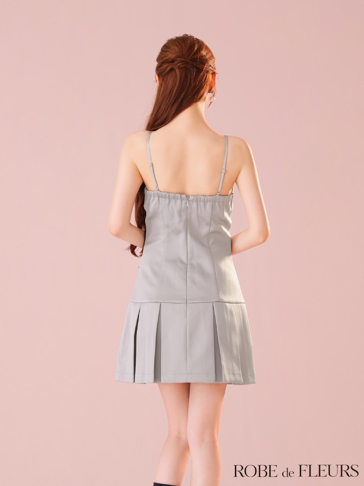 XSサイズあり【ROBE de FLEURS/ローブドフルール】サテン/ ビジュー