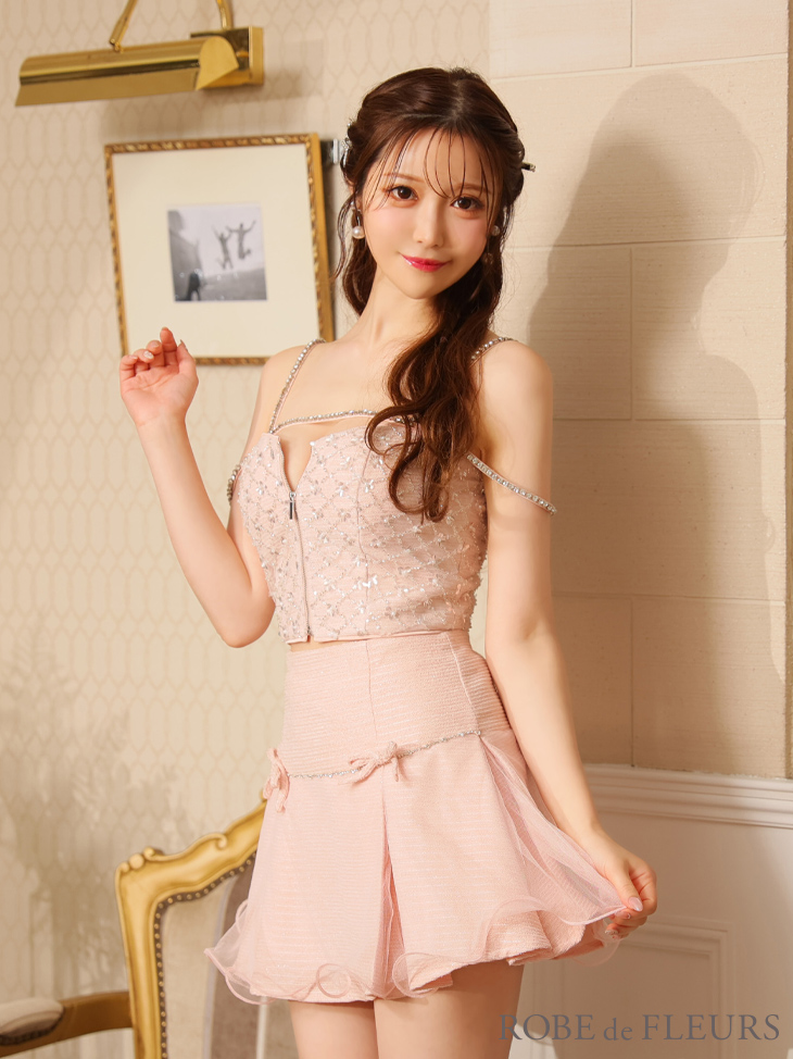 XSサイズあり【ROBE de FLEURS/ローブドフルール】ラメツイード