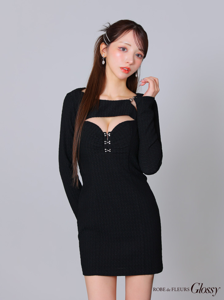 XSサイズあり【Glossy/グロッシー】長袖/ バックオープン/ タイト