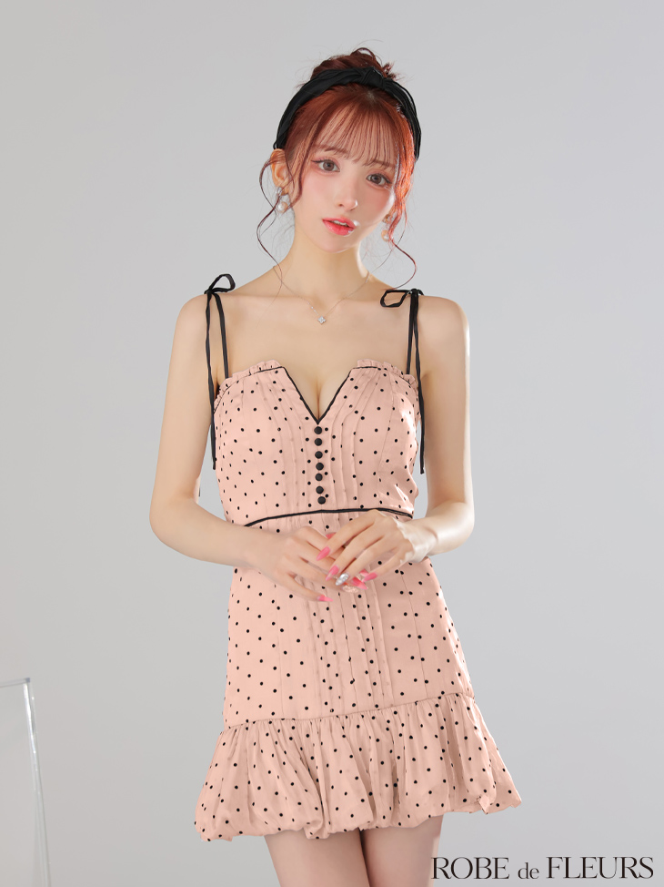 XSサイズあり【ROBE de FLEURS/ローブドフルール】ドットオーガンジー