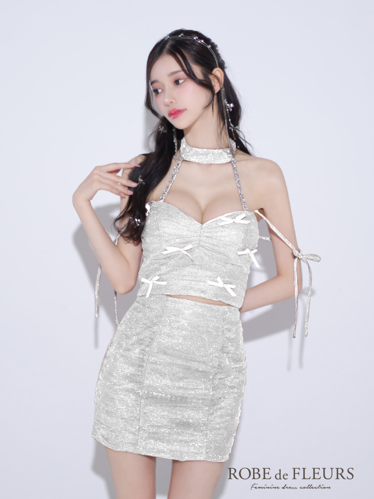 XSサイズあり【ROBE de FLEURS/ローブドフルール】ホルターネック