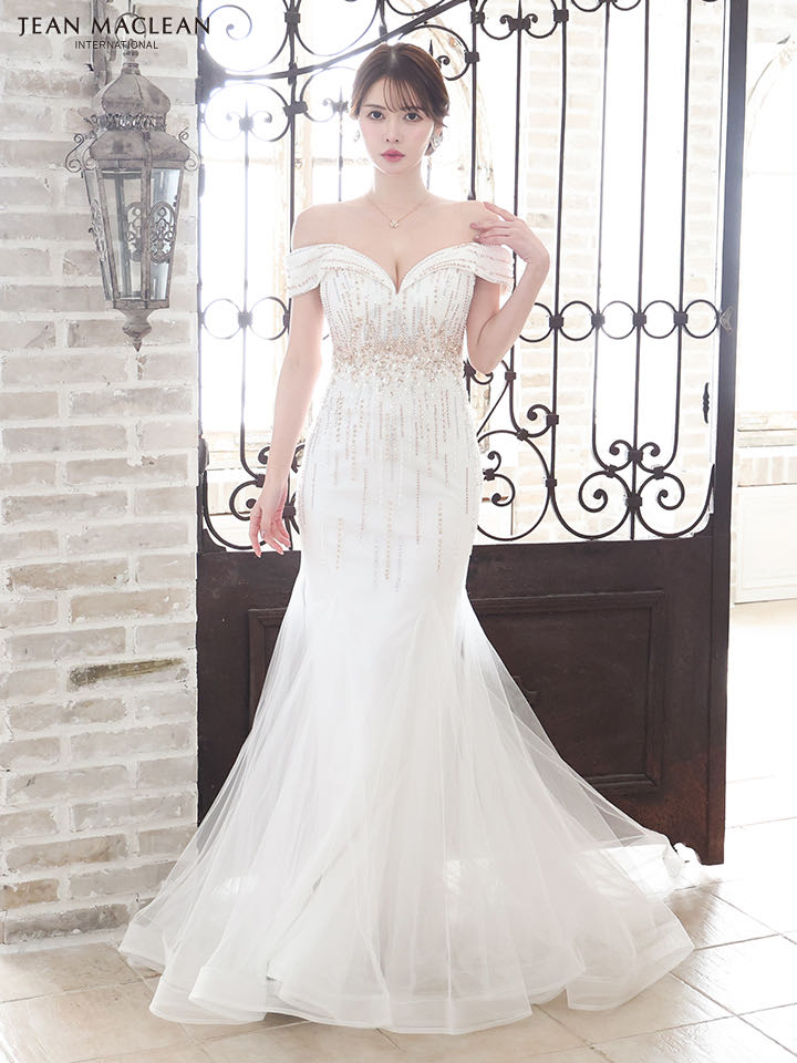 Lサイズあり【JEAN MACLEAN/ジャンマクレーン】オフショルダー/ ライン