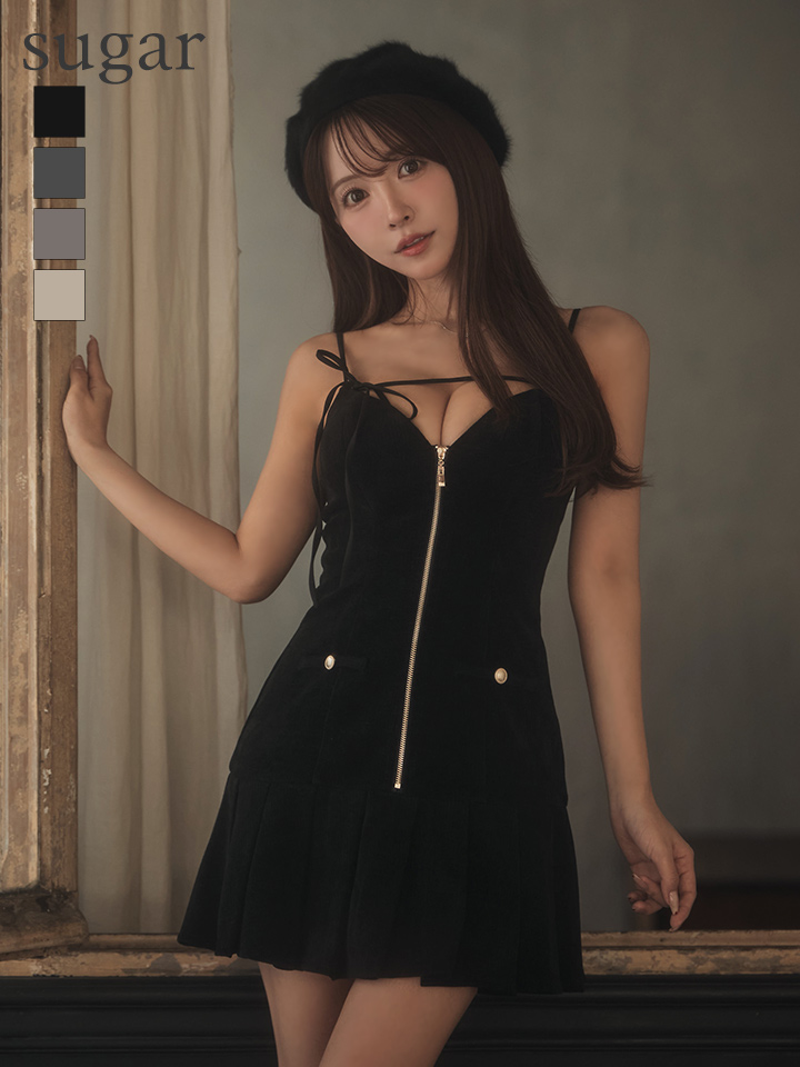 GL3710 オフショル 半袖ローブドフルールグロッシー sugar ドレス XS